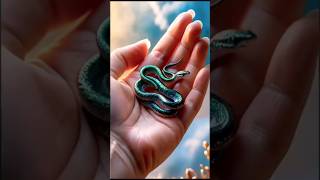 Tiny snake in human hand shortvideo trending snake tiny [upl. by Dorrahs]