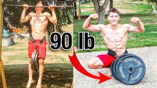 15 YEAR OLD MAX WEIGHTED CALISTHENICS streetlifting transformation [upl. by Candi]