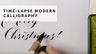 IStillLoveCalligraphycom Merry Christmas Calligraphy sumi ink with vintage Esterbrook 357 nib [upl. by Siram]