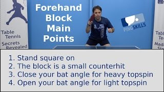 Forehand Block  Table Tennis  PingSkills [upl. by Jamil]