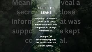 Understanding Idioms  Spill the Beans  English speaking [upl. by Recneps374]