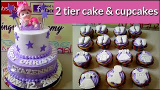 Christening Cake easy tutorial  Easy and simple cake decoraring and ideas [upl. by Yaffit]