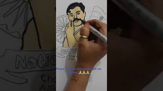 how to draw Chandrashekhar Azad ji drawing art please like share and subscribe my channel 🙏🙏🙏🙏 [upl. by Conal]