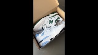 New Balance 550 Low UNC Unboxing [upl. by Enerol]