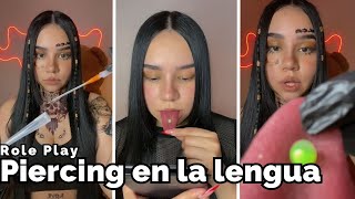 Piercing en la lengua asmr satisfying [upl. by Most]