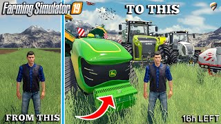 I spent 24h on a FLAT MAP Creating Fields  24h Survival  Farming Simulator 19 Timelapse [upl. by Lilhak]