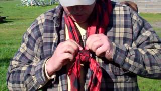 How To Tie A Buckaroo Knot  4 Square Knot  Wild Rags Neckerchief Cowboy Bandana  Silk Scarf [upl. by Faludi658]