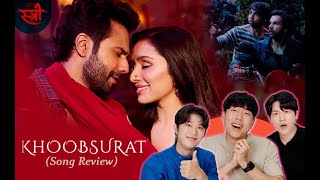 Khoobsurat  Stree 2 Song Reaction  Shraddha Kapoor  Varun Dhawan [upl. by Llewkcor]