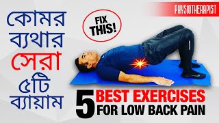 কোমর ব্যথার সেরা ৫ টি ব্যায়াম  5 BEST EXERCISES FOR LOW BACK PAIN in BENGALI amp ENGLISH [upl. by Laurette]