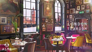 London Tea Room Cafe Ambience  English Tearoom Coffee Shop Sounds amp Relaxing Jazz Music [upl. by Hagi]