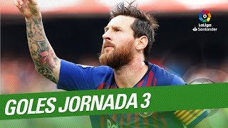 Todos los goles de la Jornada 03 de LaLiga Santander 20182019 [upl. by Pavlish]