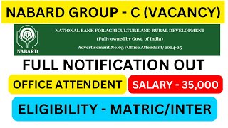 NABARD Office Attendant Recruitment 2024  Group C Post  Full Details  Syllabus Salary Exam [upl. by Chui]