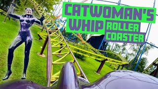 Catwomans Whip at Six Flags New England FRONT SEAT On Ride POV [upl. by Roxi]