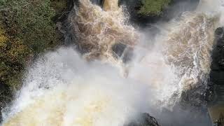 Plodda Falls Scotland 4K Spate [upl. by Anhpad946]