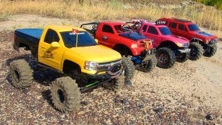 RC ADVENTURES  4 SCALE RC 4x4 TRUCKS in ACTiON  on MARS Nope  EARTH TEAM W3RK [upl. by Inad]