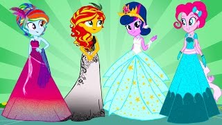 My Little Pony Equestria Girls Transform  Canterlot Mane 7 Wedding Dresses  Coloring Book For Kids [upl. by Attesor493]