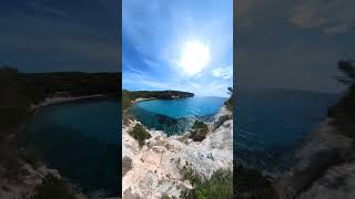 The Most Gorgeous Beach In Menorca Cala Macarella menorca spain insta360 [upl. by Nirred]