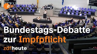 CoronaImpfpflicht im Bundestag Debatte um diverse Gesetzentwürfe [upl. by Raynah]