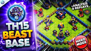 The ULTIMATE TH15 HARD MODE WAR BASE with LINK 2024  Town Hall 15 War Base ANALYSIS  PROOF Replays [upl. by Borchers352]