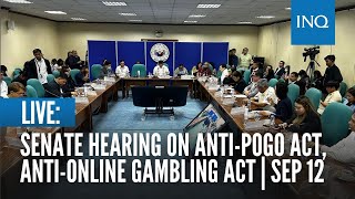 LIVE Senate hearing on antiPogo act antionline gambling act  September 12 [upl. by Nyrehtac]