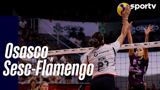 OSASCO 1 X 3 SESCFLAMENGO  MELHORES MOMENTOS  SUPERLIGA FEMININA DE VÔLEI  sportv [upl. by Ntsuj]