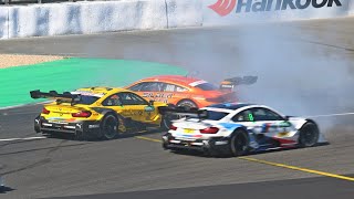 DTM 2018  Nürburgring  Crash´s many Action and loud V8 Sound [upl. by Ricca944]