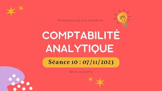 Comptabilité Analytique S3 séance 10  Coût Variable  Exercice [upl. by Eelarbed]