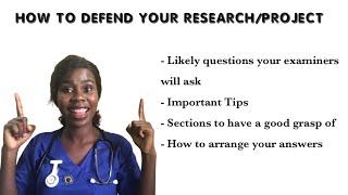 How to defend your project  Nursing research Defense [upl. by Neema]