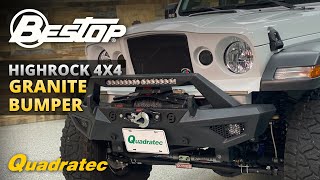 Bestop HighRock 4x4 Granite Series Front Bumper for Wrangler JL amp Gladiator JT [upl. by Harwell551]