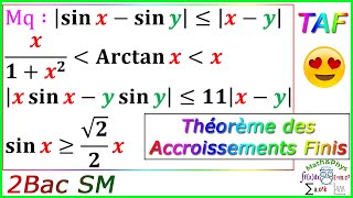 Théorème des Accroissements Finis  TAF  2 Bac SM  Exercice 10 [upl. by Belter]