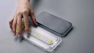 JETech iPhone Screen Protector Installing Guide with OneStep Alignment Tray [upl. by Yonah]