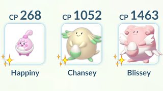 Shiny Happiny Chansey Blissey family in Pokemon GO [upl. by Moran]