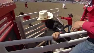 Ky Hamilton on Outlaw Buckers Billy Big Rigger for 71 pts  Calgary Stampede [upl. by Anined]