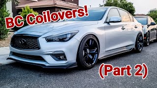 BC Coilover Install Complete INFINITI Q50 Part 2 [upl. by Reidar]