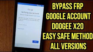 Bypass FRP google account doogee x20 for all versions [upl. by Aiek699]