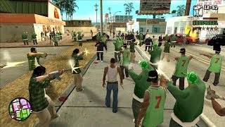 The Biggest Gang War in GTA San Andreas History 100 Grove VS 100 Ballas [upl. by Aubarta]