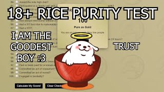 18 Stream  RICE PURITY TEST  Angry ÒwÓ Live Stream [upl. by Ainelec]