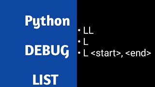 Python Debug PDB List [upl. by Lati]