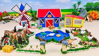 30 Minutes Satisfying Build Farm House Diorama with Chickens Barn  Horse Farm  Windmill [upl. by Eleynad673]