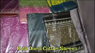 Kota Doria Cotton Sarees ।। Latest Collection ।। Hand Block Print।। Kota Doria saree [upl. by Eelyram]