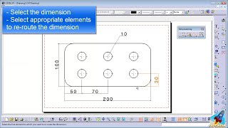 CATIA DRAFTING  Reroute Dimension [upl. by Immac]