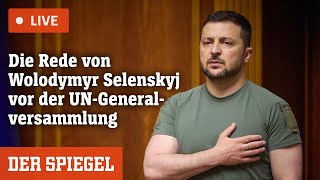 Livestream Das sagt Wolodymyr Selenskyj vor den Vereinten Nationen  DER SPIEGEL [upl. by Noxas]