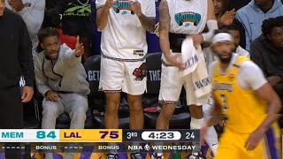 Ja Morant says quotcome here AD 🔫quot to Anthony Davis after Aldama hits a 3 over him [upl. by Aisak]