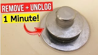 How To Easily Remove Bathtub Drain Plug Stopper amp UNCLOG DRAIN in 1 MINUTE Jonny DIY [upl. by Haily]