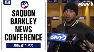 Saquon Barkley discusses future with Giants after win over Eagles  SNY [upl. by Venetis]