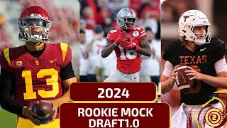 2024 Rookie Mock Draft 10 [upl. by Yclehc]