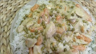 Hühnerfrikassee German Recipe Chicken in a Creamy white Sauce [upl. by Nosnorb]