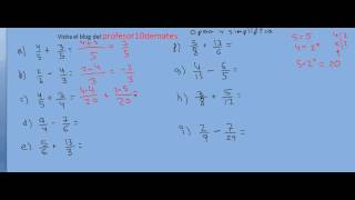 Fracciones 06 operaciones  sumas y restas 1 [upl. by Auohc]