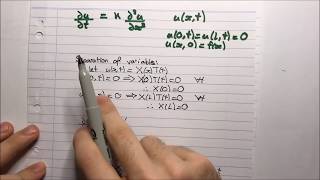 PDE Heat Equation  Separation of Variables [upl. by Ursuline]