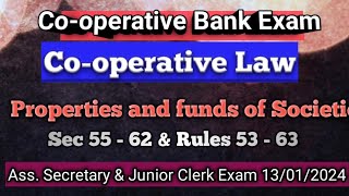 Cooperative Bank Exam Cooperative law Properties and funds of societiesCSEB Exam preparation [upl. by Namron]